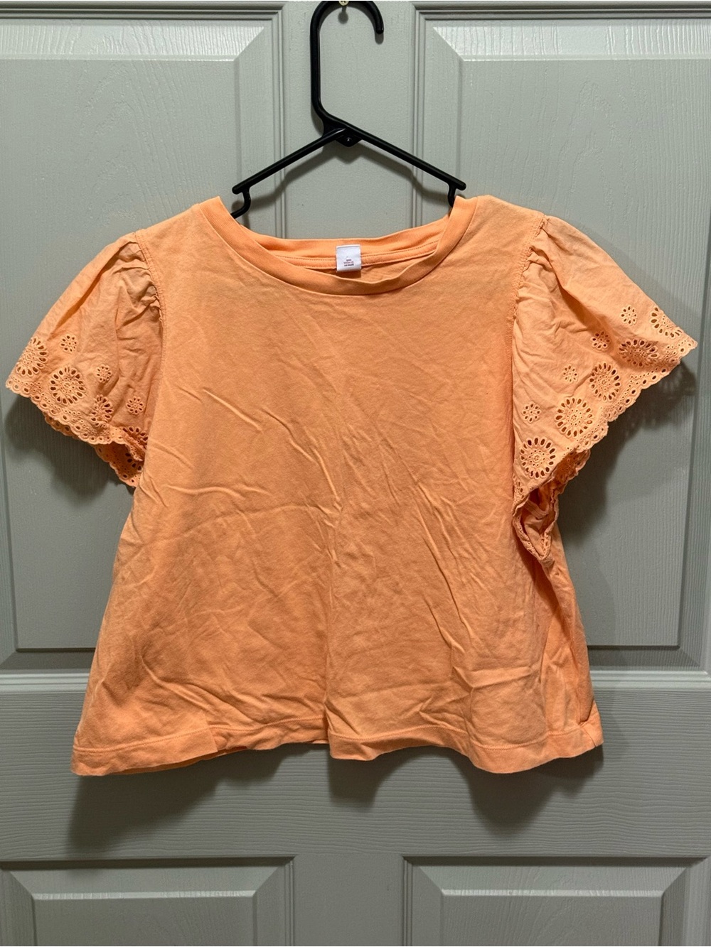 Old Navy Peach Eyelet Flutter Sleeve Tee